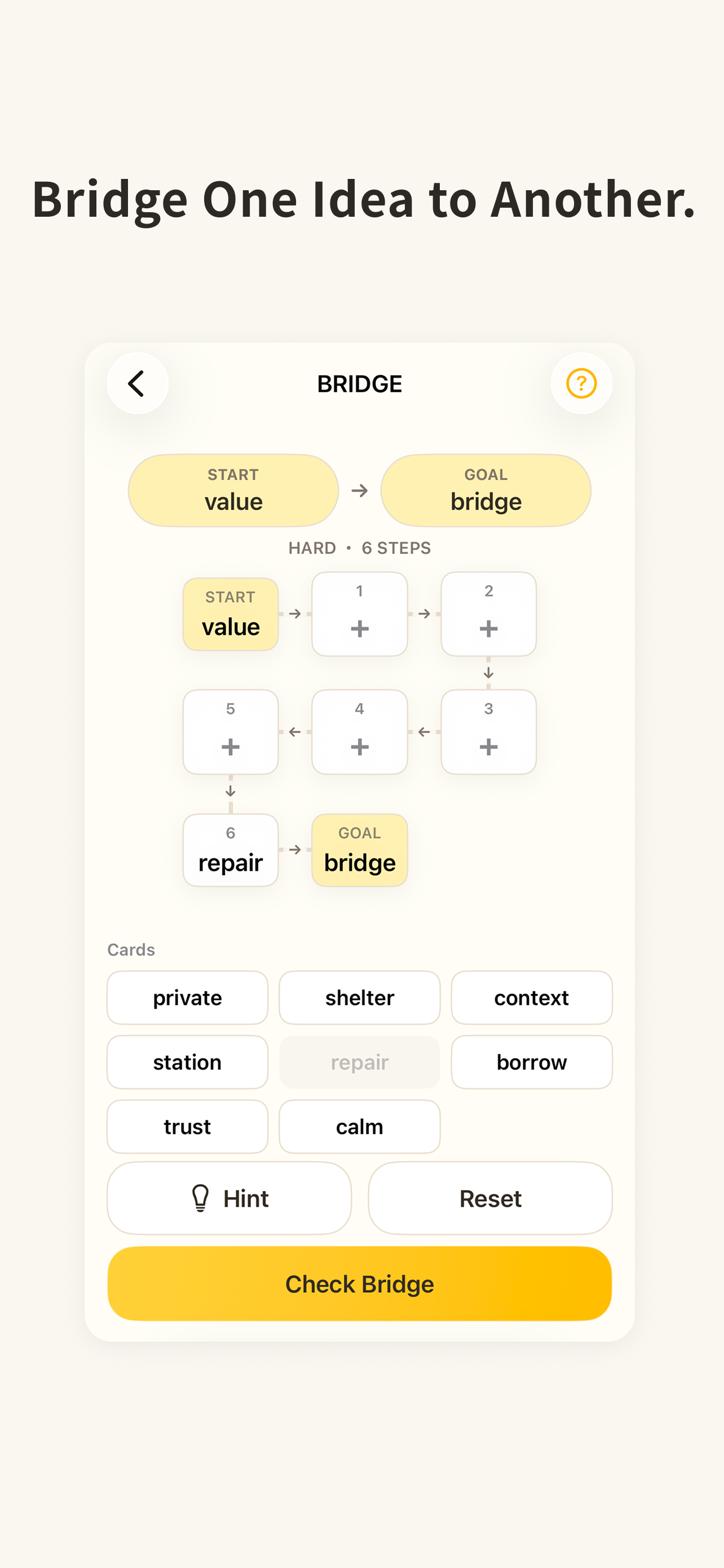 BRIDGE, the word-association game